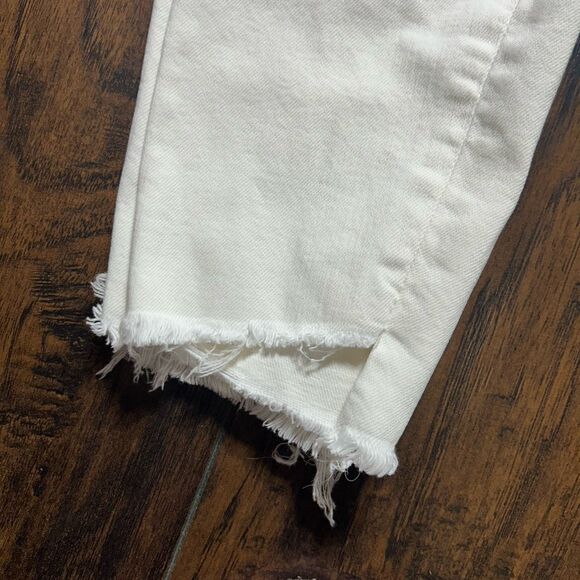 Mother Skinny Jeans Womens 28 The Looker Ankle Step Fray Cream Puffs Raw Hem - Picture 15 of 15